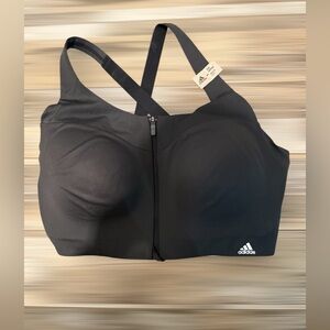 Adidas Women's Black Zip-Front Sports Bra Size 38F